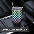 thumbnail image 7 of Rainbow Checkerboard 40oz Stainless Steel Vacuum Insulated Tumbler with Lid and Straw for Water Iced Tea Coffee Smoothie and More, 7 of 7
