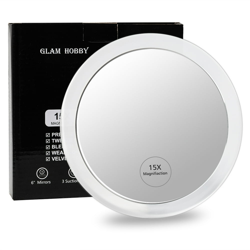 Glam Hobby Magnifying Mirror with Suction Cups Triple Suction Cup