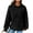 Black, variant on VANLOFE Long Sleeve Warm Color Solid Women's Sweater for Winter All-match Winter Hoodie for Women Daily Hoodie Clean Without Printing Sweater S Black