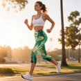 thumbnail image 4 of HELLHERO Marbled Printed Capri Leggings for Women Breathable Yoga Pants High Waisted Workout Leggings Athletic Yoga Capris with Pockets, XS, 4 of 7