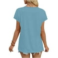 thumbnail image 7 of Horkkom Short Sleeve Shirts for Women Solid Color V Neck T Shirts Casual Loose Summer Tops XXL, 7 of 7