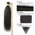 thumbnail image 3 of Kinky Straight Human Hair 3 Bundles With Closure Free Part Natural Black(10 12 14 with 10), 3 of 5