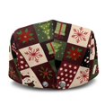thumbnail image 3 of Chririnla Vintage Flat Cap, Christmas Patchwork Design Polyester Retro Durable Flat Hat for Hunting Driving Walking, 3 of 4