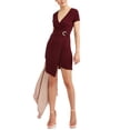 thumbnail image 3 of Juniors' Short Sleeve Wrap Dress, 3 of 4