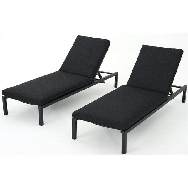 Noble House Navan Lounge en Aluminium Gris Foncé avec Coussin Gris Foncé (Ensemble de 2)