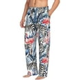 thumbnail image 3 of Mens Pajama Pants - Soft Sleep & Lounge Pants for Men, Flamingo And Zebra Cuteness Casual PJ Bottoms Pants with Pockets, 3 of 5