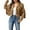 Brown, variant on Women's Fashion Solid Color Long Sleeve Slim Fit Fringe Tassel Motorcycle Cropped Jacket Coats For Women Womens Coats Brown,S