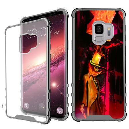 Galaxy S9 Cases, MINITURTLE SLIM ARMOR Galaxy S9 Case with Flexible and Durable Shock Absorption Corners and Clear Gray Design Edges for Samsung Galaxy S9 (2018) - Top Hat (Dragon Warrior Monsters Best Monsters)
