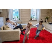Softlife Fluffy Bedroom Rug Plush Fuzzy Rugs for Living Room,Super Soft Shaggy Carpet for Home Decor,4x5.3,Red