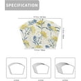 thumbnail image 4 of Round Table Placemats Set of 4 Vintage Floral Plant, Wedge Shape Place Mats for Dining Table, Heat-Resistant Washable Wipe Clean Table Mat Decoration 11.8x17.5 Inches, Yellow Blue, 4 of 6