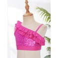 thumbnail image 3 of inhzoy Junior Big Girls Sleeveless Sequins Ruffle Crop Tops Jazz Latin Ballet Dancewear Hot Pink 6, 3 of 7