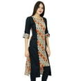 thumbnail image 1 of Bimba Womens Straight Cotton Kurti Designer Ladies Kurta Dress Clothing, 1 of 8