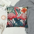 thumbnail image 2 of Fenyluxe Pink Flamingo Throw Pillow Covers Tropical Palm Leaves Flower Decorative Throw Pillowcase Square Cushion Case Sofa Case for Bedroom Livingroom Decor 22x22in, 2 of 5