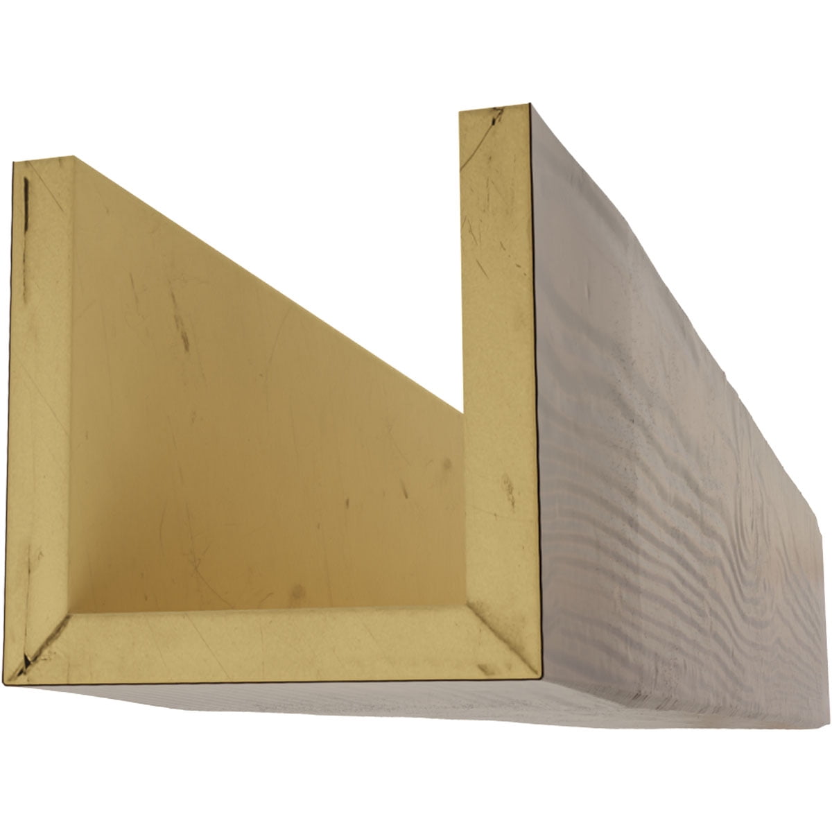 Ekena Millwork 4"W x 12"H x 14'L 3-Sided (U-beam) Sandblasted Endurathane Faux Wood Ceiling Beam, Premium Aged