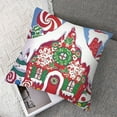 thumbnail image 7 of Christmas Joy Candy Gingerbread Theme Pillow Cover Set Supplies for Bed Home and Outdoor Car Sofa Living Room Christmas Decorations Square Pillowcase, 7 of 7