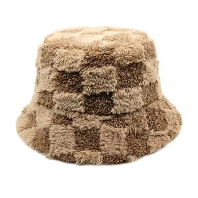 Sombreros de cubo esponjosos de piel sintética de leopardo de vaca para mujer, sombrero de sol cálido para exteriores, gorra de pescador peluda de terciopelo suave, moda de Panamá para niña, Invierno