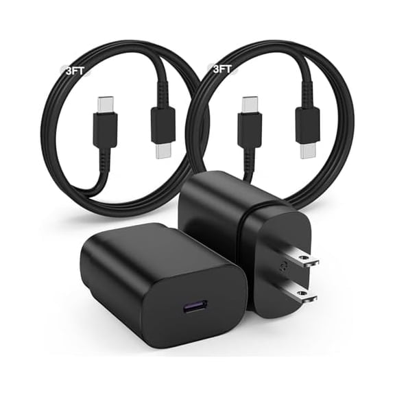 Quyaojz for Samsung Galaxy Super Fast Charging Cord Type C Charger, 25w Android Phone Charger Block &3+3ft USBC to USB-C Cable Compatible With Galaxy S25/S24 S23 S22 S21 S20 (s25/24/23/),//Mini