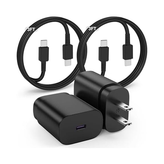 Quyaojz for Samsung Galaxy Super Fast Charging Cord Type C Charger, 25w Android Phone Charger Block &3+3ft USBC to USB-C Cable Compatible With Galaxy S25/S24 S23 S22 S21 S20 (s25/24/23/),//Mini