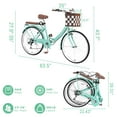 thumbnail image 3 of Folding Women Bicycle 24 Inch, 7 Speed Beach Cruiser Bike for Women, High Carbon Steel Frame Ladies Bicycle with Basket& Rear Rack, Commute Bike for Women Adults, Multiple Colors, 3 of 8
