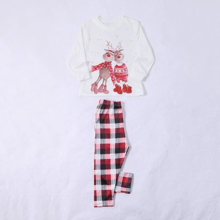 

Shldybc Christmas Family Pajamas Matching Sets Parent-Child Warm Christmas Suit Printed Home Clothes Pajamas Long-Sleeved Trousers Two-Piece Children s Models for Holiday Xmas Sleepwear Set