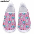 thumbnail image 1 of Doginthehole - Zapatos planos informales para mujer, con dibujos de dientes, para hospital, enfermería, zapatillas de deporte de malla transpirables y cómodas para verano, 1 of 5