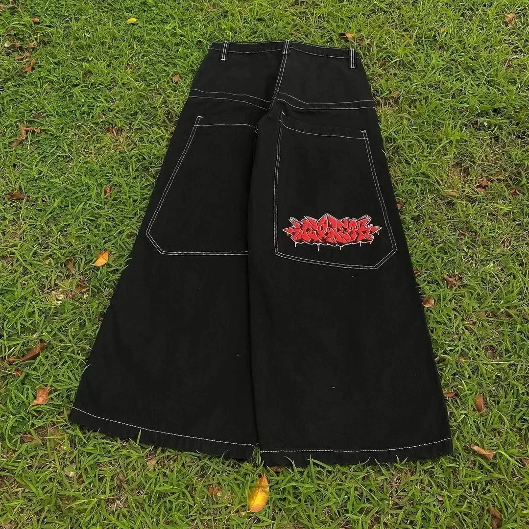 Hip Hop Rock JNCO New Jeans Gorilla Pattern Print Loose Big