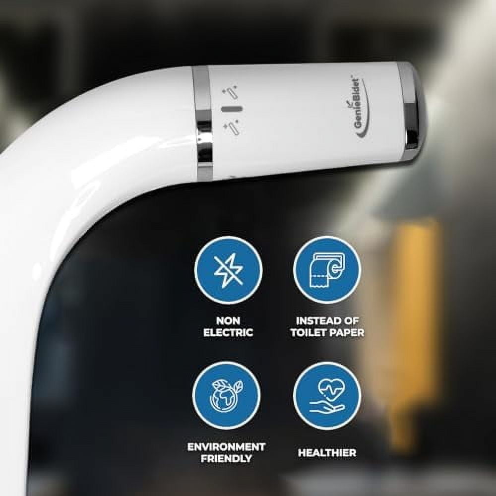 Bidet Attachment for Toilet - Ultra-Slim Left Handed Hygienic Bidet Attachment For Existing Toilets - Bidet Toilet Seat Attachment with Pressure Controls - Travel Bidet Included