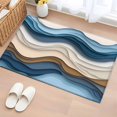 thumbnail image 3 of Brown Blue Area&nbsp;Rug 2x3ft Gradient Water Ripple Abstract Wave Modern Non-Slip&nbsp;Washable Square&nbsp;Rugs Soft Felt Indoor Floor Mat for Bedroom Kitchen Living Room Bathroom, 3 of 9
