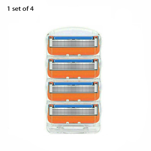 Recambios de cuchillas de afeitar para hombre de 5 capas, cabezales de repuesto compatibles con Gillette Fusion (4 unidades)