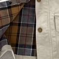 thumbnail image 6 of NOKIO Boys Corduroy Collar Jacket Plaid Cuff Zip Up Button Windbreaker with Pockets Casual Outerwear Fall Spring School Outdoor Play Daily Wear Toddler, 6 of 7