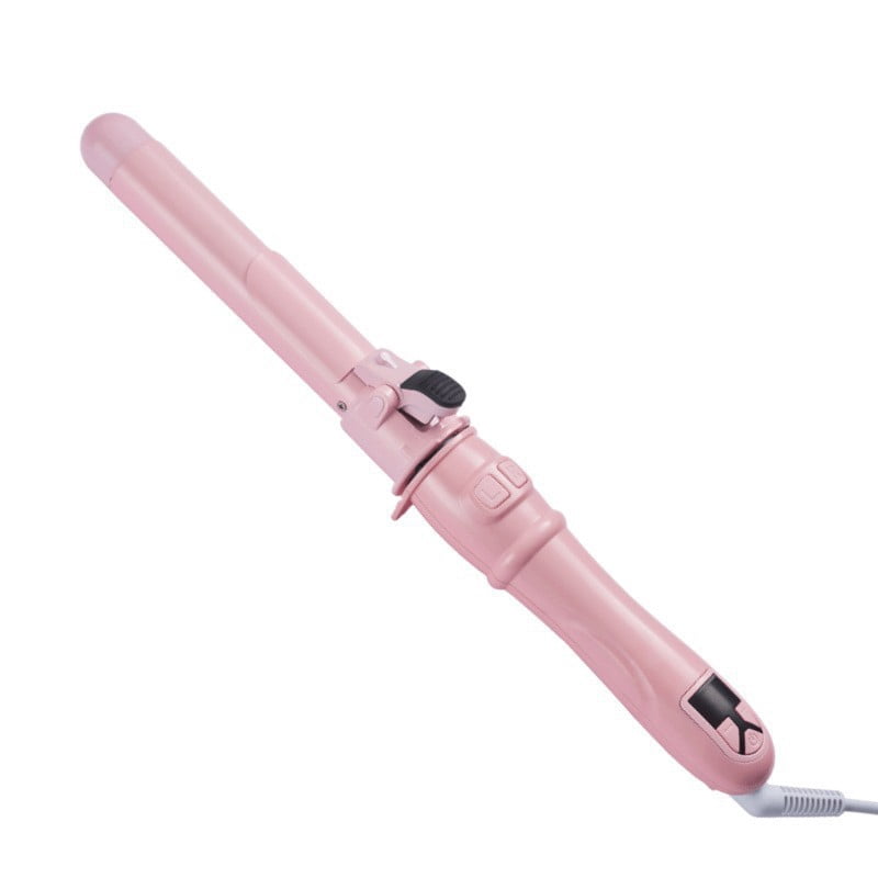 Professional 28mm/32mm Automatic Rotating Curling Iron, Intelligent Hair Curler with LCD Digital Display and Ceramic Coating for Large Waves, Anti-Scald Styling Wand, Purple