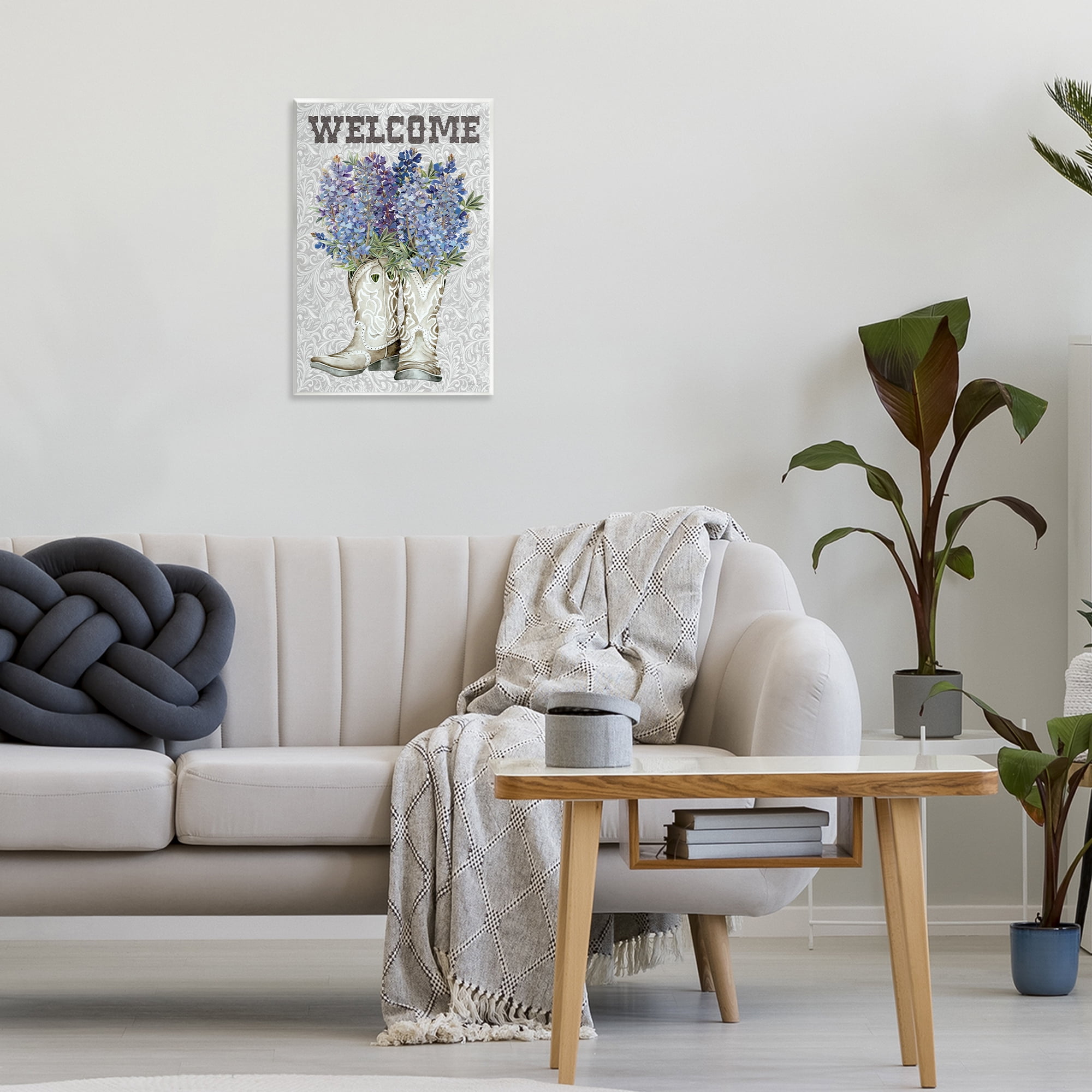 Stupell Industries Welcome Bluebonnet on Paisley Wall Plaque Art, design by Cindy Jacobs