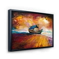thumbnail image 3 of Designart 'Traditional Fisherboat During Ocean Evening Glow' Nautical & Coastal Framed Canvas Wall Art Print, 3 of 5