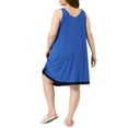 thumbnail image 4 of Agnes Orinda Túnicas de Noche de Talla Grande para Mujeres, Pijamas Sin Mangas, Camisones de Tirantes Anchos, Camisón con Cuello Redondo 2X Azul Real, 4 of 8