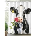 thumbnail image 2 of Shower Curtains Cow Rose Bath Curtain Farmhouse Animal Waterproof Bathroom Shower Curtain Set with Hooks Decoration 72 x 84 Inches, 2 of 7