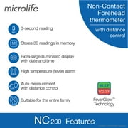 Microlife Non-Contact Forehead Thermometer, No-Touch Temps for Baby, Kids and Adults