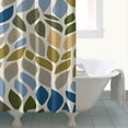 thumbnail image 4 of Boho Floral Shower Curtain 72x72 Inches - Tropical Leaves, Vintage Botanical Print, Waterproof Fabric for Chic Bathroom Decor, Modern Farmhouse & Bohemian Style, 4 of 5