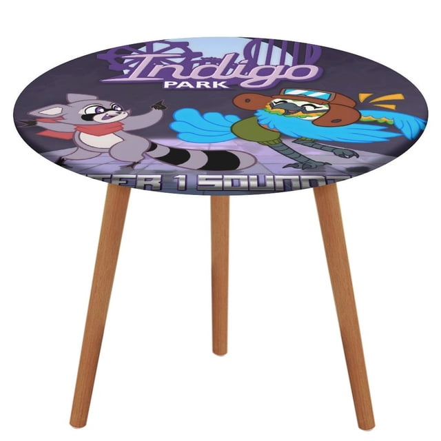 Indigo Park-theme Fitted Round Tablecloths Elastic Edged Table Covers Waterproof Table Cloth for Kitchen Holiday Party Tables Decor 150cm