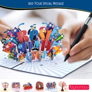 IOYOUNOW Paper Pop Up Card for Super Dad- 5x7 Pop Up Greetings Card for Best Dads, Fathers Day Greetings Card | Happy Birthday Card for Fathers Best Paper Greetings 3D Pop Up Card for Him