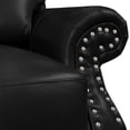 thumbnail image 6 of Leather Sofa 86" Wide 3 Seater Couch Rolled Arm Nailhead Trim Living Room Furniture, 6 of 8
