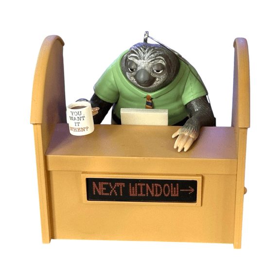 2019 Flash Slothmore (Disney Zootopia) Hallmark Keepsake Christmas Tree Ornaments QXD6387