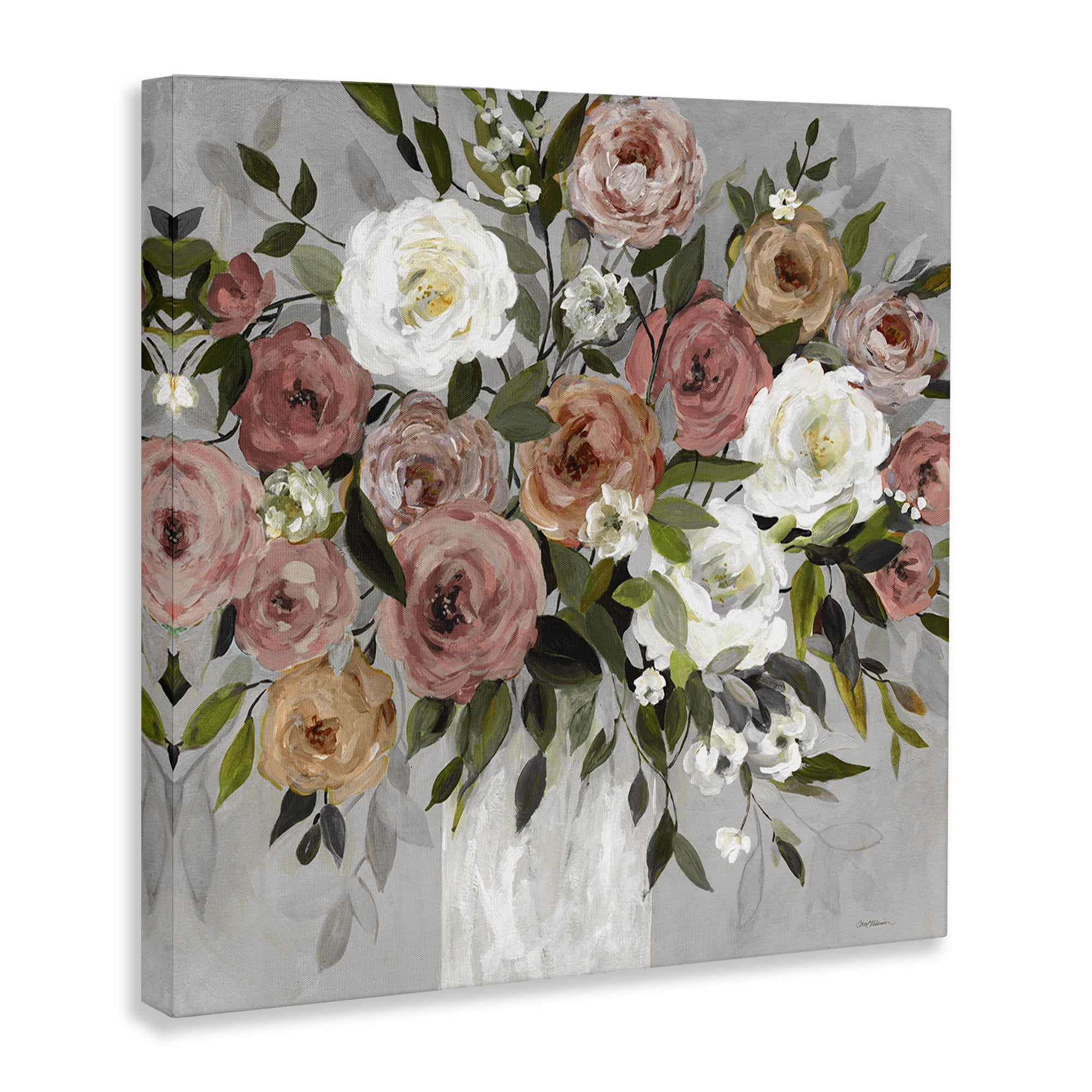 Stupell Industries Varied Roses Bouquet Plants & Flowers Painting Wrapped Canvas Art Print Wall Art, 30 x 30