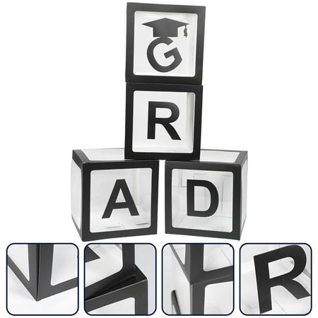 

4pcs Graduation Party Decoration 2023 Graduate Balloon Boxes GRAD Balloon Boxes