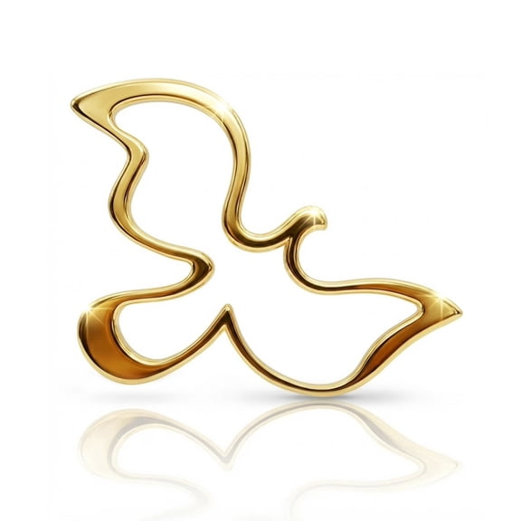 Charm America - Gold Polished Cut-out Dove Charm - 10 Karat Solid Gold