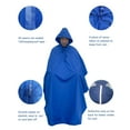 thumbnail image 1 of Wheelchair Waterproof Poncho W/Reflective Strip Breathable Polyester Cover Blue, 1 of 7