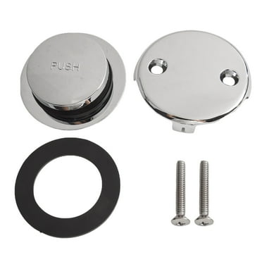Taituoti Tip-Toe Bath Tub Drain Kit With Two-Hole Overflow Cover Plate For Home Bathroom,Silver