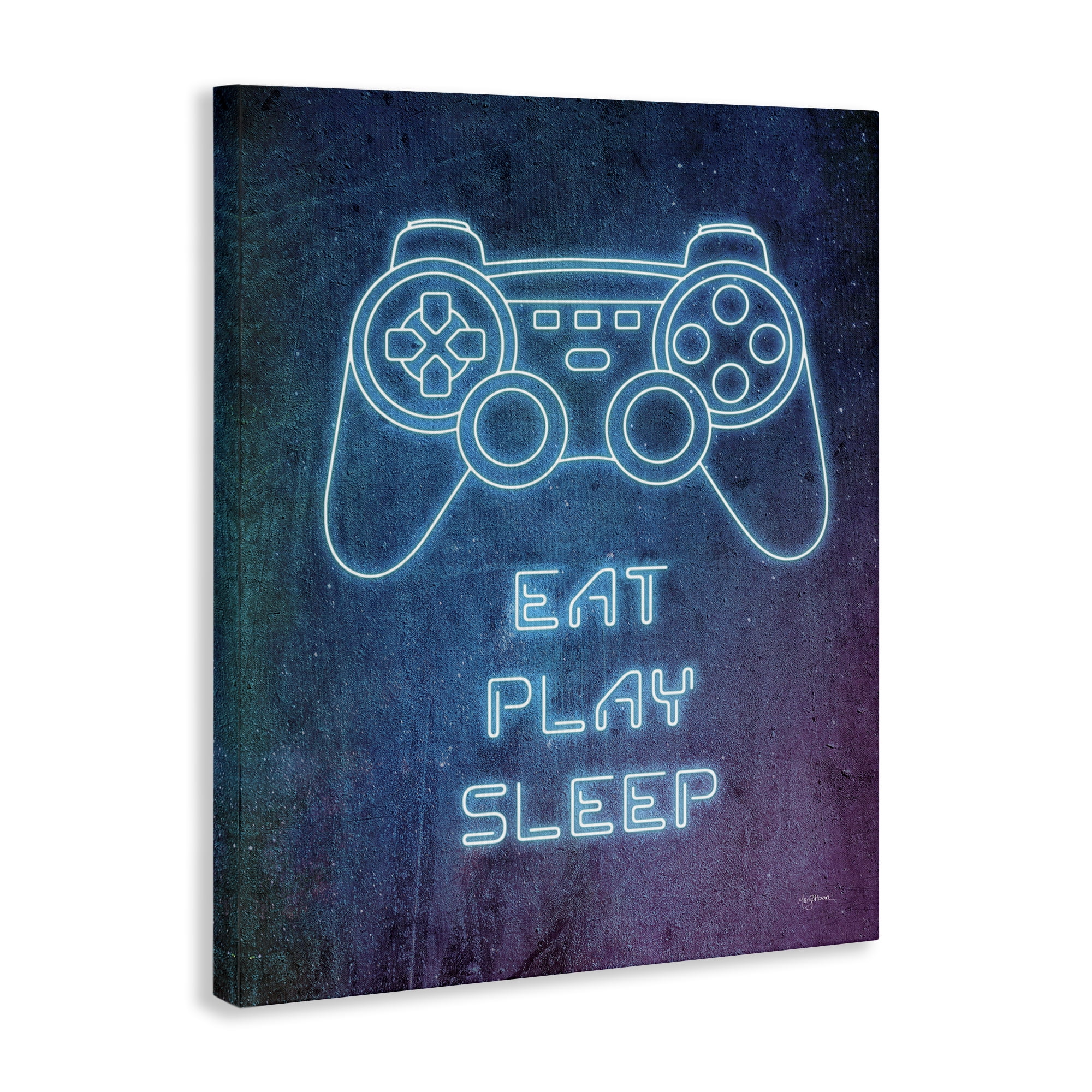 Stupell Industries Eat Play Sleep Neon Typography Painting Gallery Wrapped Canvas Art Print Wall Art, 16 x 20