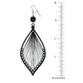 thumbnail image 4 of Beautiful Black Teardrop Thread Statement Earrings, Platinum Earwires, 4 of 4