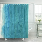 PKNMT Colorful Water Pattern Watercolor Layers The Colors Green and Blue Contours Abstract Shower Curtain Bath Curtain 66x72 inch