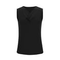 thumbnail image 3 of Mwjwdo Girls V-Neck Tank Tops Summer Sleeveless Tunic Shirts Children's Solid Color Casual Button Cotton Vest Black 7 Years, 3 of 7